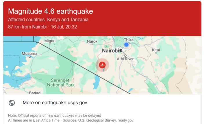 Earthquake in kenya